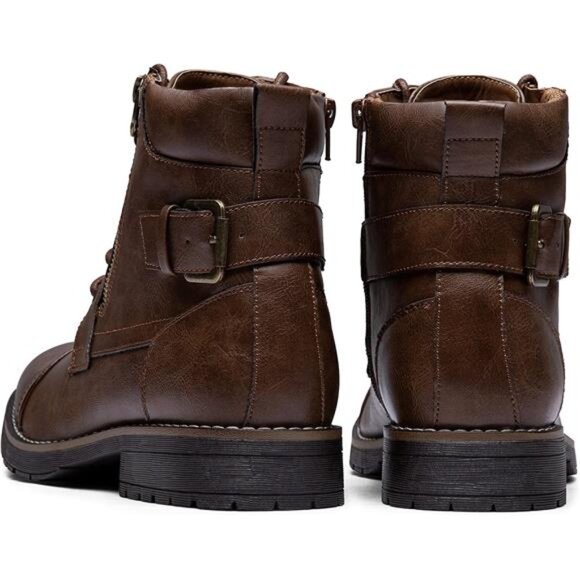 Vostey Men's Boots Boots for Men Casual Boots Motorcycle Combat Ankle Dress - Picture 3 of 7